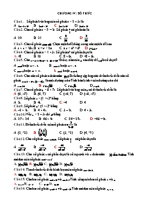 Ôn tập môn Toán 12 - Chương IV Số phức